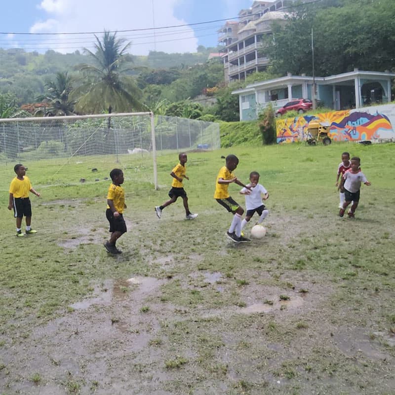 Under 10 year olds playing against the St. Joseph Boys and Girls Club