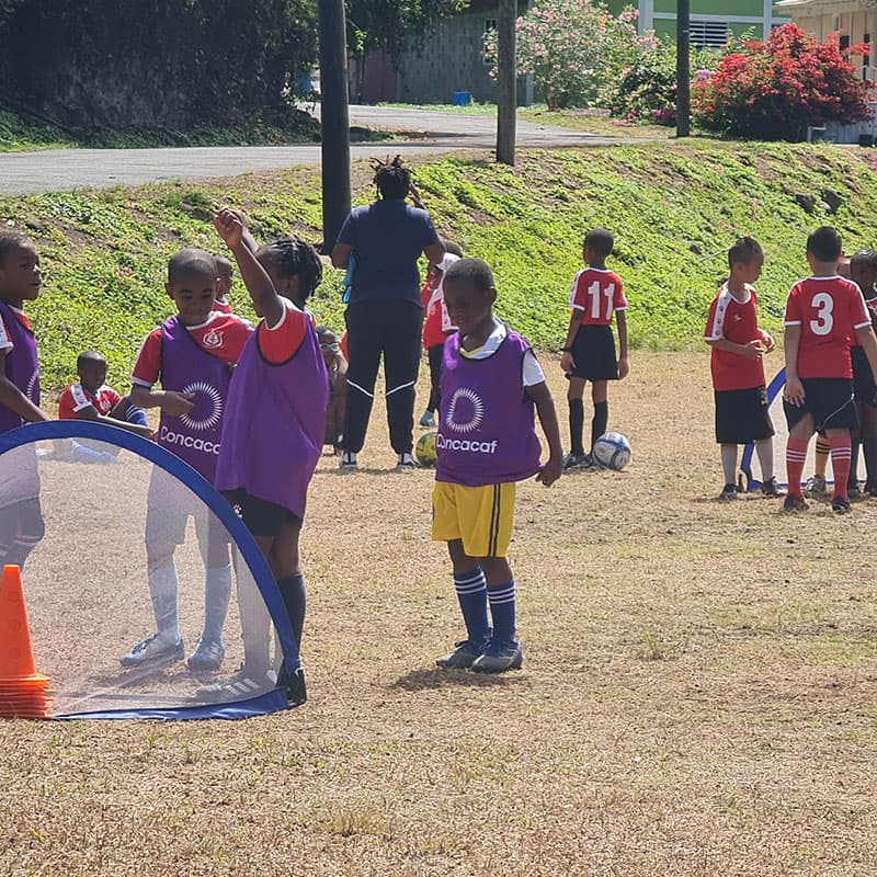 Our youth players getting ready for a practice match
