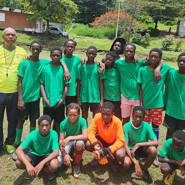 The St Joseph Under 14 team posing for a photo